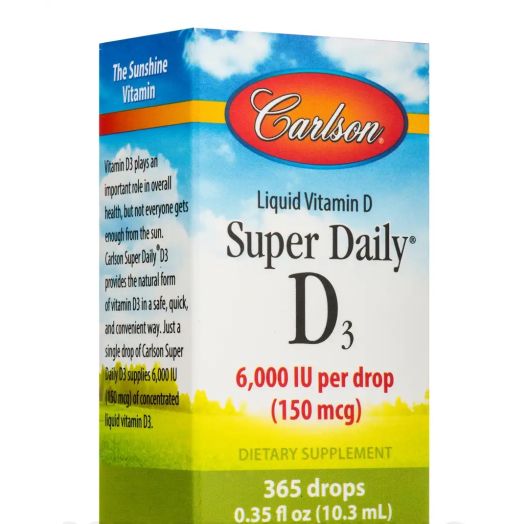 Carlson Labs Super Daily D3 6000 IU - 365 Drops (0.35 fl. oz / 10.3 ml)