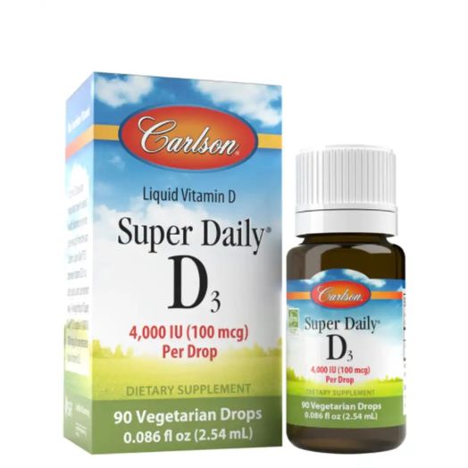 Carlson Labs Super Daily D3 4000 IU (100 mcg) - 90 Vegetarian Drops (0.086 fl. oz / 2.54 ml)