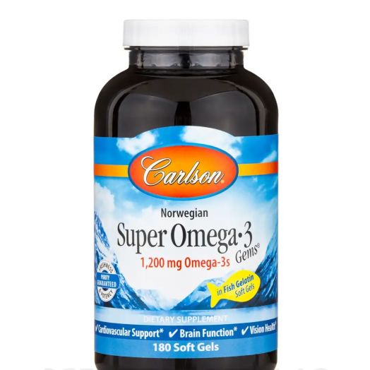 Carlson Labs Super Omega-3 Gems 1200 mg (Pescetarian) - 180 Soft Gels