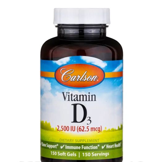 Carlson Labs Vitamin D3 2,500 IU (62.5 mcg) - 150 Soft Gels