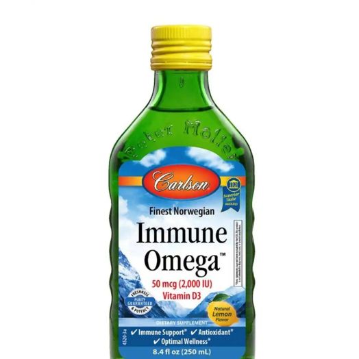 Carlson Labs Immune Omega, Natural Lemon Flavor - 8.4 fl. oz (250 ml)