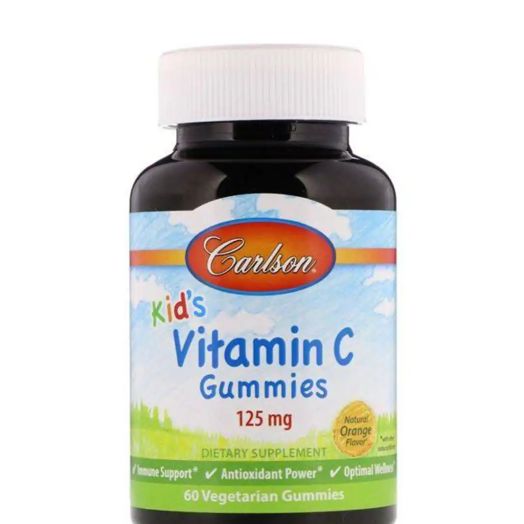 Carlson Labs Kid's Vitamin C Gummies, Natural Orange Flavor - 60 Vegetarian Gummies