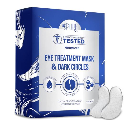 LA PURE Luxury Collagen Eye Mask - Under Eye Patches with Hyaluronic Acid, Dark Circles Under Eye Treatment, Under Eye Bags Treatment, Eye Mask for Puffy Eyes, Undereye Dark Circles Pads (15 Pairs)