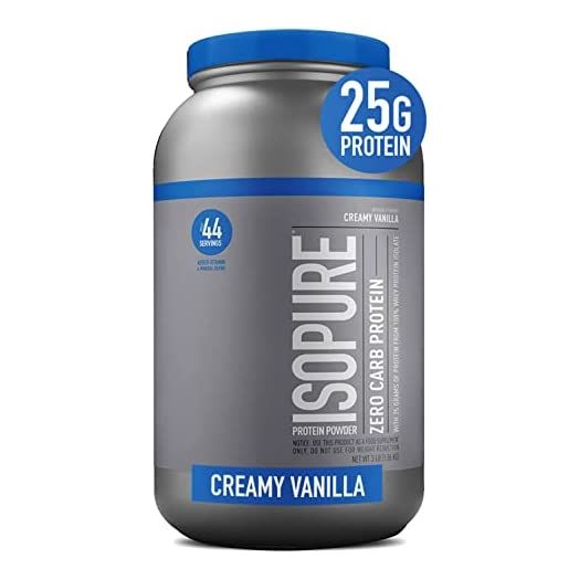 Isopure Creamy Vanilla Whey Isolate Protein Powder with Vitamin C & Zinc for Immune