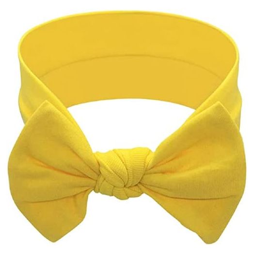 Babygiz Baby Girl Headbands-Infant,Toddler Cotton Handmade Hairbands with Bows Child Hair Accessories (Yellow, 1)