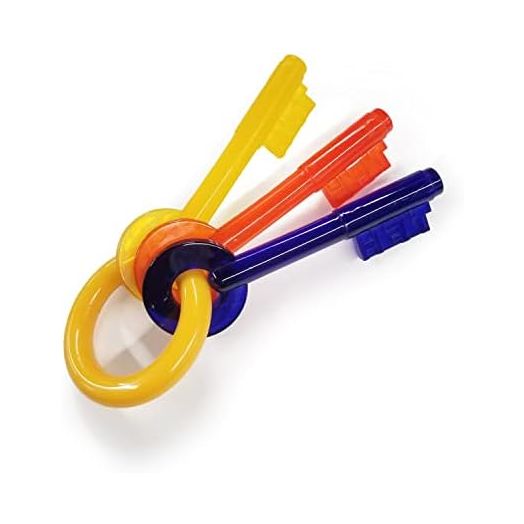 Nylabone Puppy Chew Keys Toy - Puppy Chew Toys for Teething - Puppy Supplies - Bacon Flavor, Small (1 Count)
