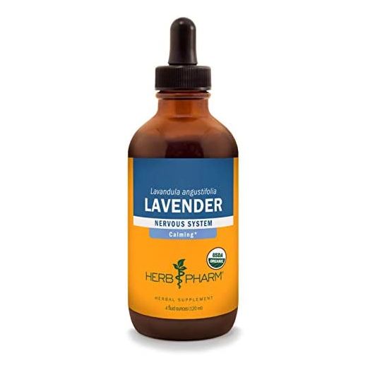 Herb Pharm Certified Organic Lavender Flower Liquid Extract for Calming Nervous System Support - 4 Ounce