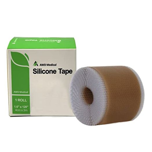 AWD Silicone Scar Sheets, Soft Silicone Scar – 1.6” x 120” – Reusable Painless Easy Removal Silicone Tape for Scars | keloids | C section | Burns | Breast Lift | Tummy Tuck | Surgical Scars
