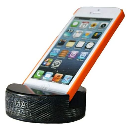 PUCKUPS - The Original Indestructible Hockey Puck Phone Stand - The Best Universal Smartphone Stand. Compatible for All iPhone/Samsung/Google/LG Smartphones. Made from a Real Hockey Puck. (4 Pack)
