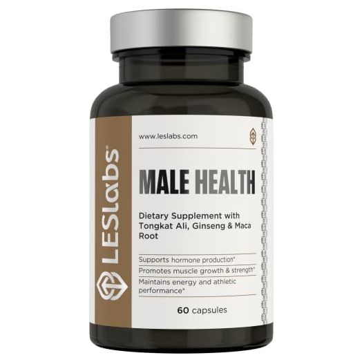 LES Labs Male Health, Hormone Production, Strength & Vitality, Tongkat Ali, Ginseng, Maca & Boron, 60 Capsules