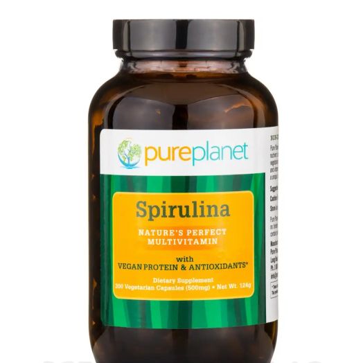 Pure Planet Spirulina 500 mg - 200 Vegetarian Capsules