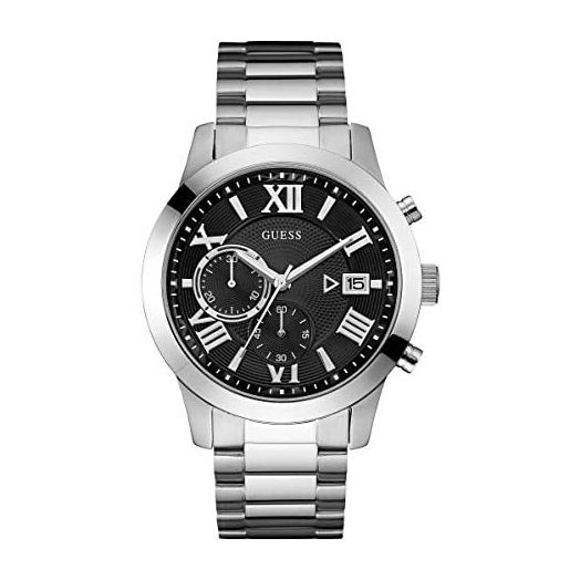 Guess- Atlas Mens Analog Quartz Watch with Stainless Steel Bracelet W0668G3