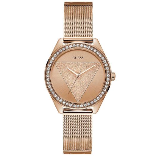 Guess Womens Analogue Classic Quartz Watch with Stainless Steel Strap W1142L4, Rose Gold, Bracelet