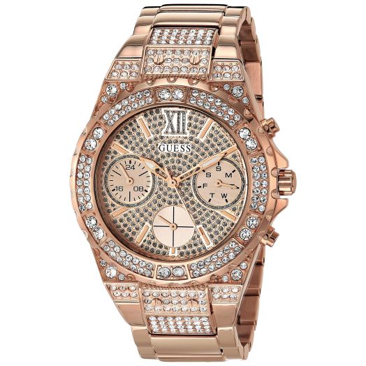 Guess 39.5MM Watch with Crystals by Swarovski