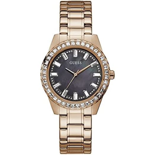 GUESS Women's Quartz Watch with Stainless Steel Strap, Rose Gold, 19 (Model: GW0111L3)