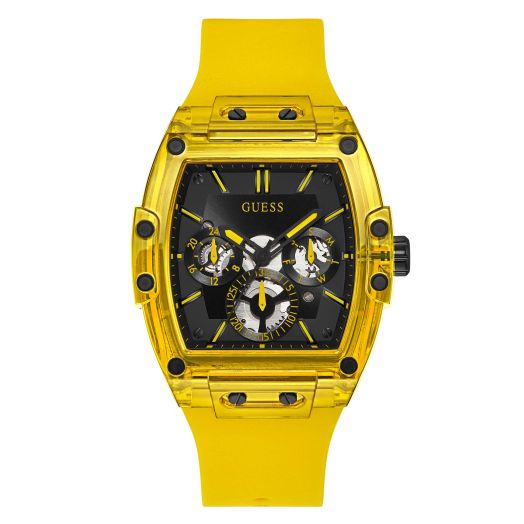 GUESS Men Analog Quartz Watch with Silicone Strap GW0203G6