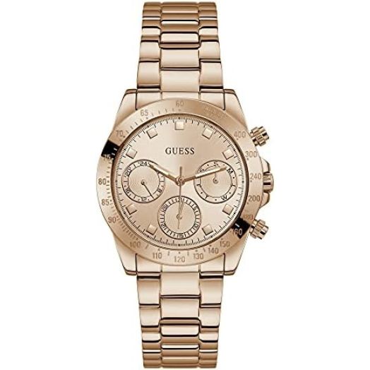 GUESS Women's Quartz Watch with Stainless Steel Strap, Rose Gold, 18 (Model: GW0314L3)