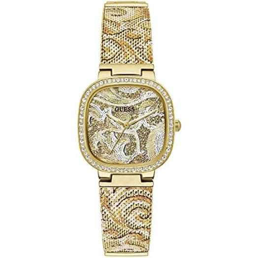GUESS Women's Quartz Watch with Stainless Steel Strap, Gold, 13.5 (Model: GW0304L2)