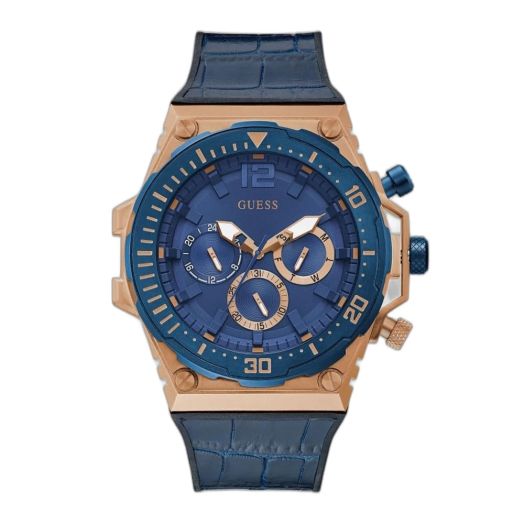 GUESS Brown Leather Flex Strap Watch