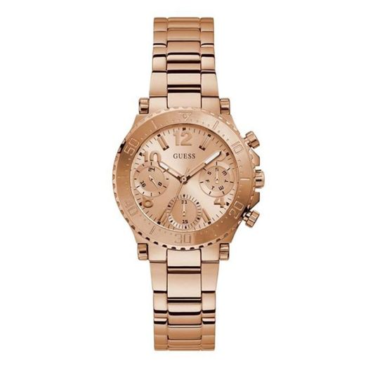 GUESS Ladies 36mm Watch - Gold Tone Strap Champagne Dial Gold Tone Case