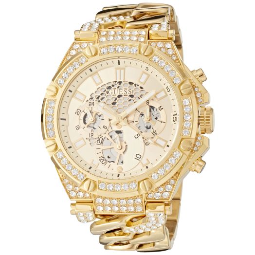 GUESS Men's 46mm Watch - Silver Strap Silver Dial Silver Case