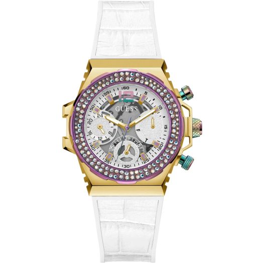 GUESS Ladies 36mm Watch - Turquoise Strap Turquoise Dial Gold Tone Case