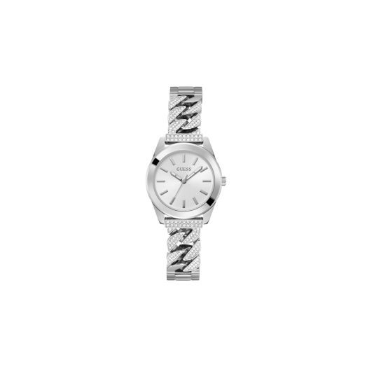 GUESS Ladies 32mm Watch - Iridescent Bracelet Silver Dial Iridescent Case