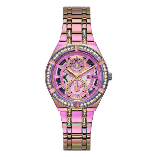 GUESS Women's 36mm Watch - Iridescent Bracelet Iridescent Dial Iridescent Case
