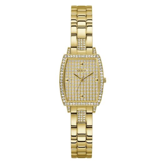 GUESS Women's 25mm Watch - Gold Tone Bracelet Champagne Dial Gold Tone Case