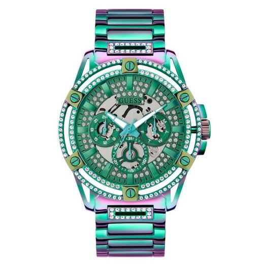 GUESS Men's 48mm Watch - Iridescent Bracelet Iridescent Dial Iridescent Case