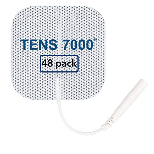 TENS 7000 Official TENS Unit Replacement Pads - 48 Pack, Premium Quality OTC TENS Unit Pads, 2" X 2" - Compatible with Most TENS Machines, Replacement Electrodes Value Pack