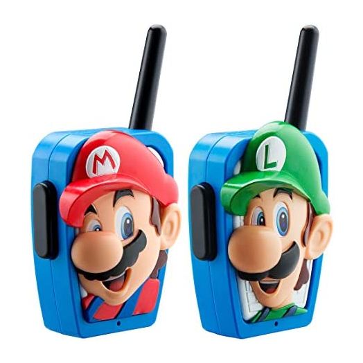 Super Mario Bros Walkie Talkies Kids Toys, Long Range, Two Way Static Free Handheld Radios, Designed for Indoor or Outdoor Games for Kids Aged 3 and Up