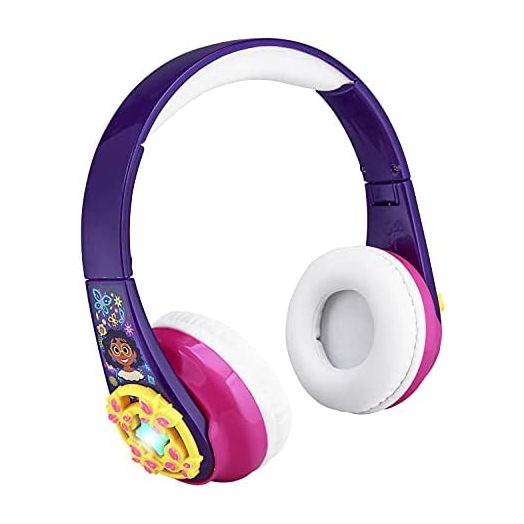 eKids Disney Encanto Bluetooth Headphones with EZ Link, Wireless Headphones with Microphone and Aux Cord, Kids Headphones for School, Home, or Travel