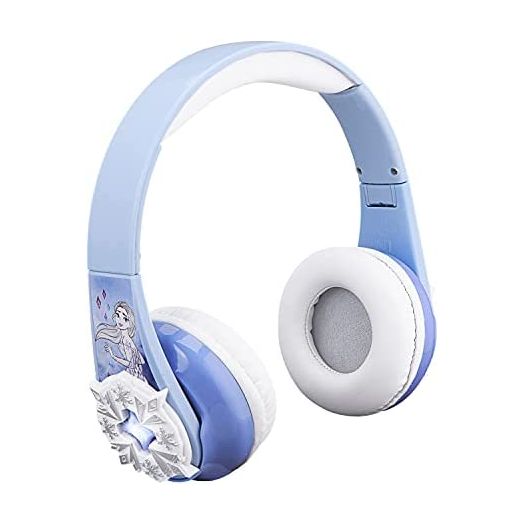 eKids Disney Frozen Bluetooth Headphones with EZ Link, Wireless Headphones with Microphone and Aux Cord, Kids Headphones for School, Home, or Travel