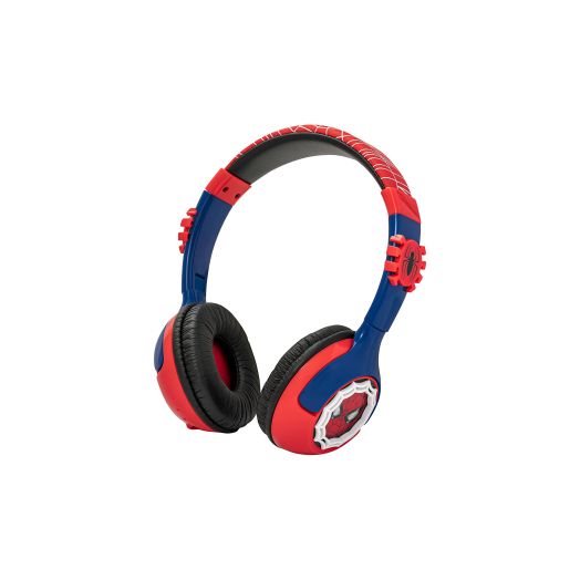 eKids Spiderman Kids Bluetooth Headphones, Wireless Headphones with Microphone Includes Aux Cord, Volume Reduced Kids Foldable Headphones for School, Home, or Travel