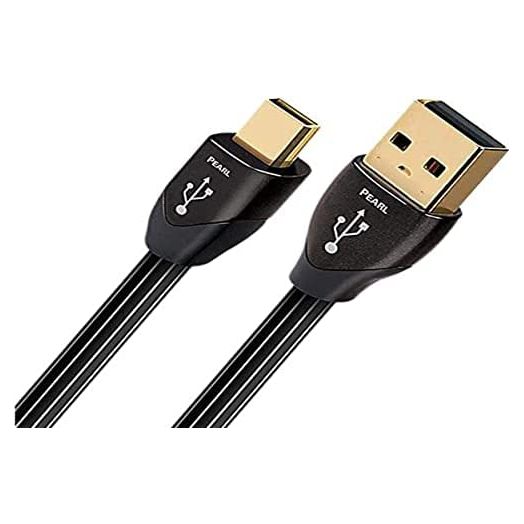 AudioQuest 0.75m Pearl Micro-USB Cable, USB A Micro-USB B Male/Male Black USB Cable - USB Cables (0.75 m, USB A, Micro-USB B, 2.0, Male/Male, Black).