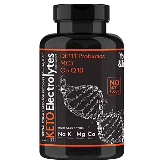 120 MCT Keto Electrolytes Pills | 150 mg Magnesium Probiotics Co Q 10 | Potassium Sodium Chloride Calcium Zinc & D3 Vitamin | Premium Grade Salt Supplement Designed for Low Carbs & Keto Diets