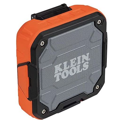 Klein Tools AEPJS2 Bluetooth Speaker, Wireless Portable Jobsite Speaker Plays Audio and Answers Calls Hands Free, with Magnetic Strap