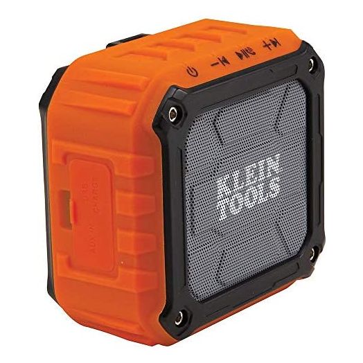 Klein Tools AEPJS1 Bluetooth Speaker, Wireless Portable Jobsite Speaker Plays Audio and Answers Calls Hands Free, IPX5, Worksite Ready
