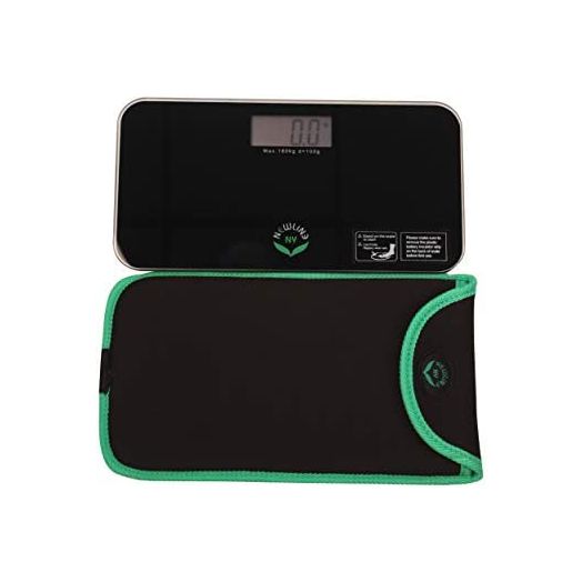 NewlineNY Black Mini Bathroom Scale + Travel Slip Case SBB-0718MBK+101BG