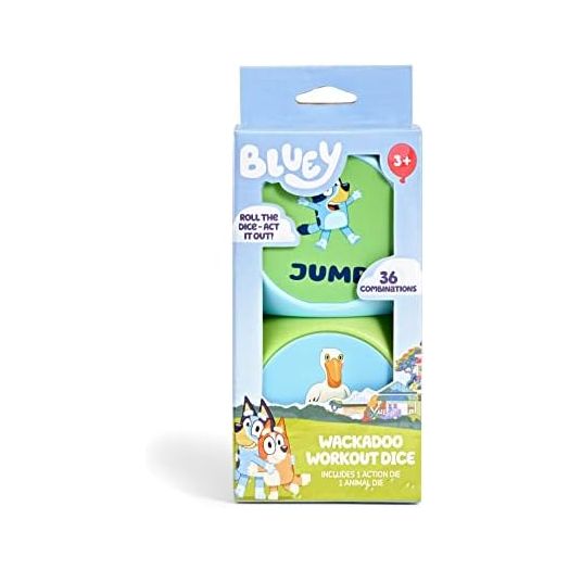 BLUEY Wackadoo Dice Imagination Act Out The Action Game | Family Game Night for All Ages | Creative and Engaging Fun for All Featuring Bluey and Bingo with 36 Unique and Silly Combinations