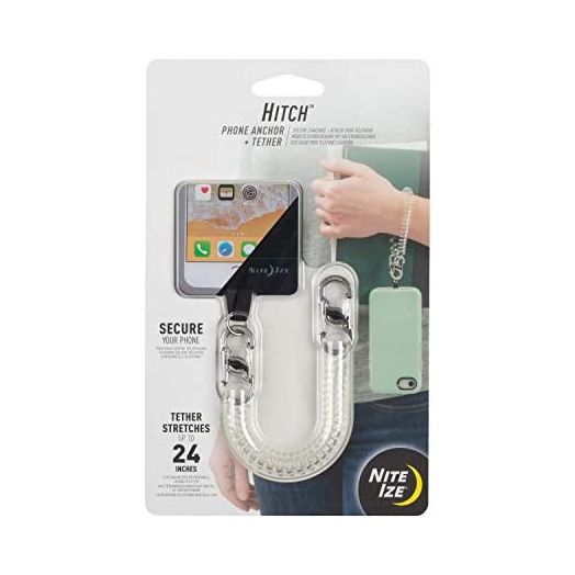Nite Ize Hitch Plus Tether - Phone Case Anchor and Tether for Drop Protection - Clear Tether