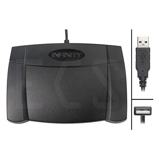 Executive Communication Systems Infinity 3 USB Foot Pedal Control with Computer Plug In, one unit