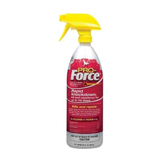Manna Pro Pro-Force Fly Spray | Rapid Knockdown Fly Repellent for Horses | Repels More Than 70 Listed Species for up to 14 Days | 32 oz