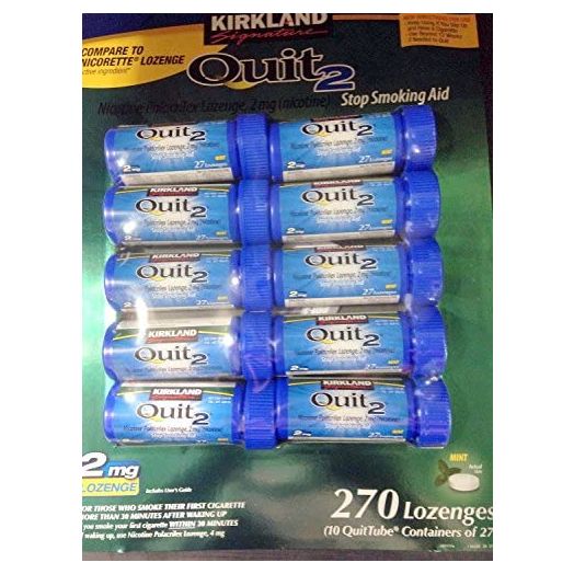 Kirkland Signature Quit2 2mg Lozenge Mint 270 Count.