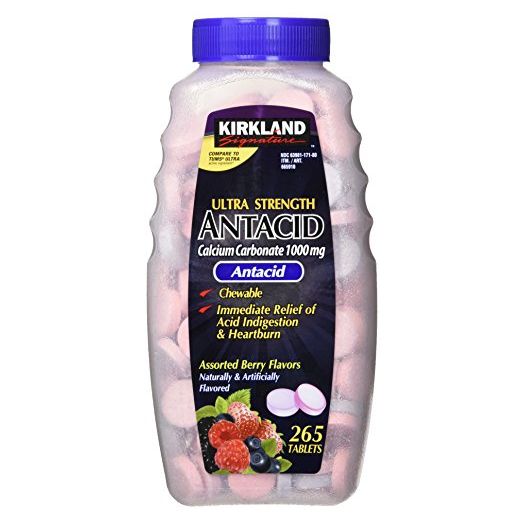 Kirkland Signature Chewable Ultra Strength Antacid / Calcium SUpplement 1000mg 265 ct - 2pk