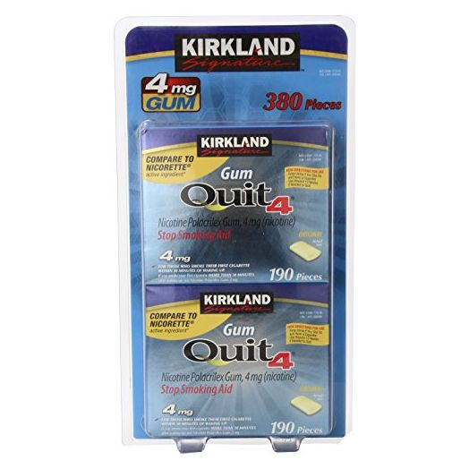 Kirkland Signature Quit Smoking Nicotine Gum, 4 mg (380 Pieces)