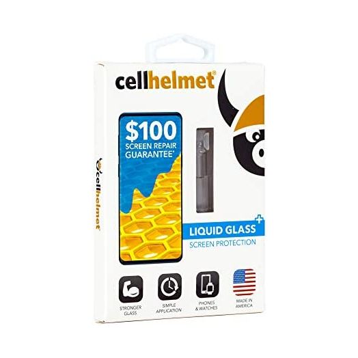 cellhelmet Liquid Glass+ Screen Protector | $100 Screen Repair Guarantee | Universal for ALL iPhone, Apple Watch, Samsung Galaxy Phones | Made in USA | As Seen on Shark Tank | Retail Packaged
