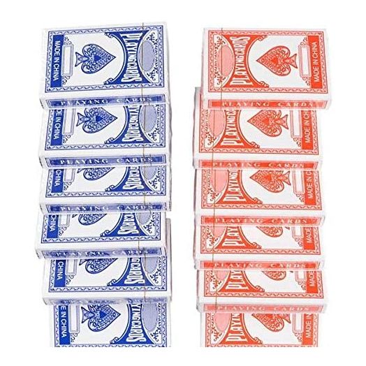 Rhode Island Novelty 12 Decks of Economy Playing Cards Red/Blue/White, 2.25" x 3.5"