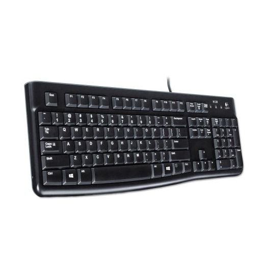 Logitech K120 Ergonomic Desktop Wired Keyboard, USB, Black